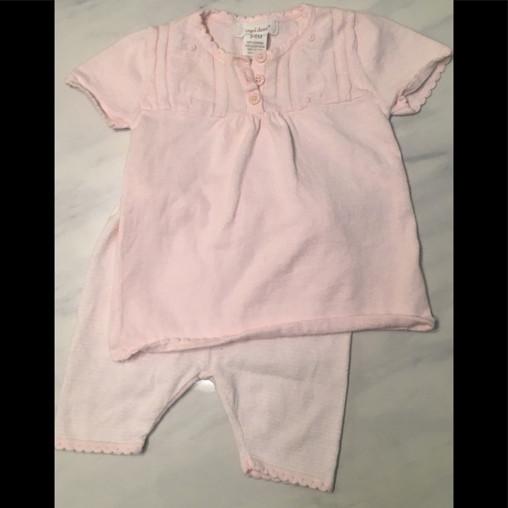 Angel Dear Baby Girls Pink Shirt and Pants Set